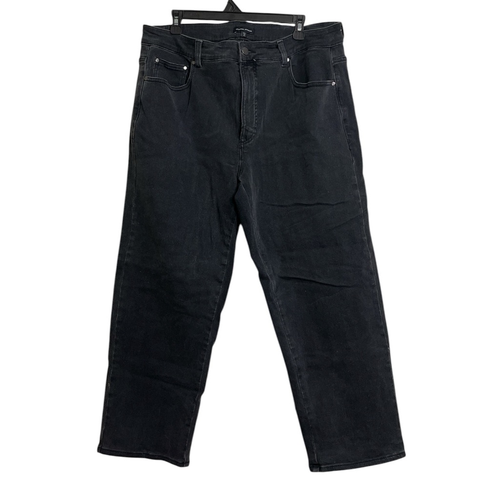 Universal Standard Etta High Rise Straight Jeans 14 Washed Black Denim